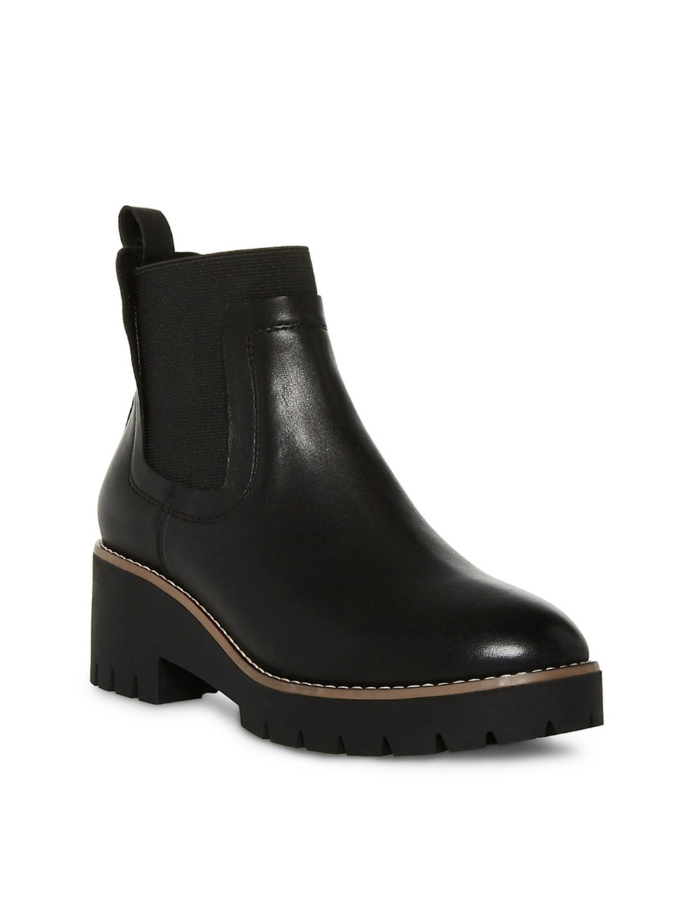 NEW Blondo Women's Black Leather Waterproof Chelsea Lug Boot Sz 5M